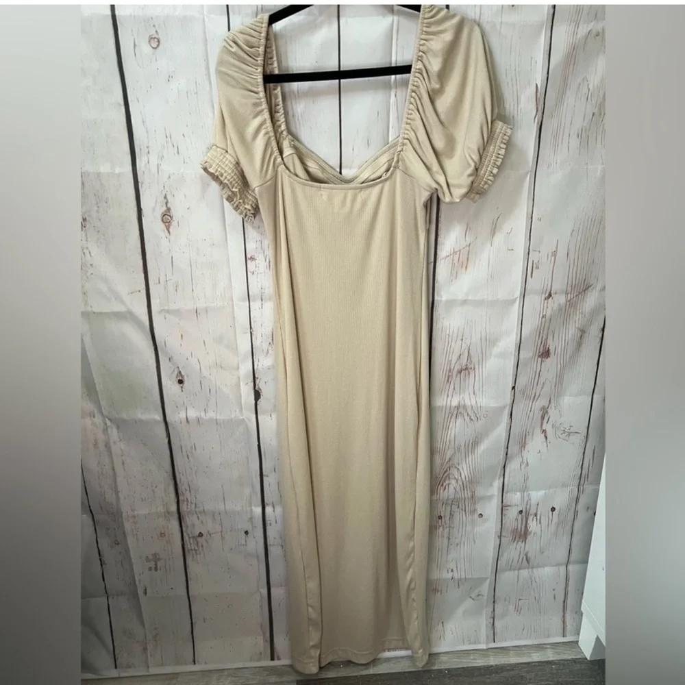 NWT Free People Beach Bell Air Midi Dress   Ribbed, Square Neckline, Size M